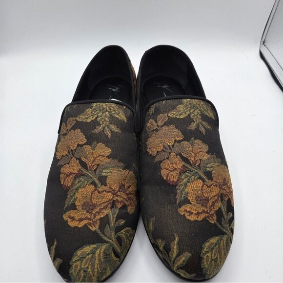 Giuseppe Zanotti Kevin Black Gold Floral Loafers Shoes US10.5 IT 43.5 main image 13